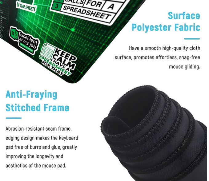 Excel Shortcut Keys & Formulas | Desk Mat | Mouse Pad