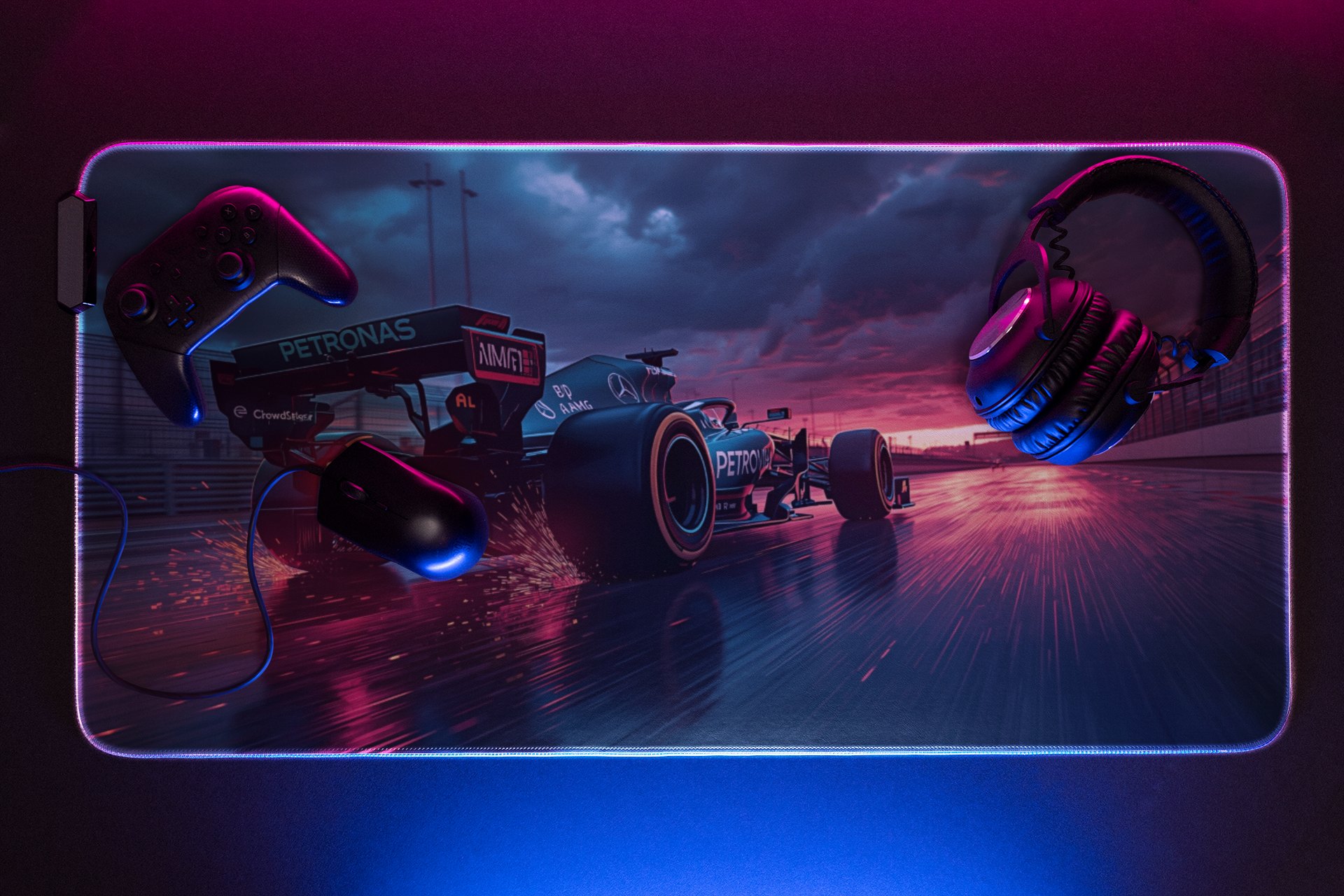 Mercedes Formula 1 car | Desk Mat | Gaming Pad