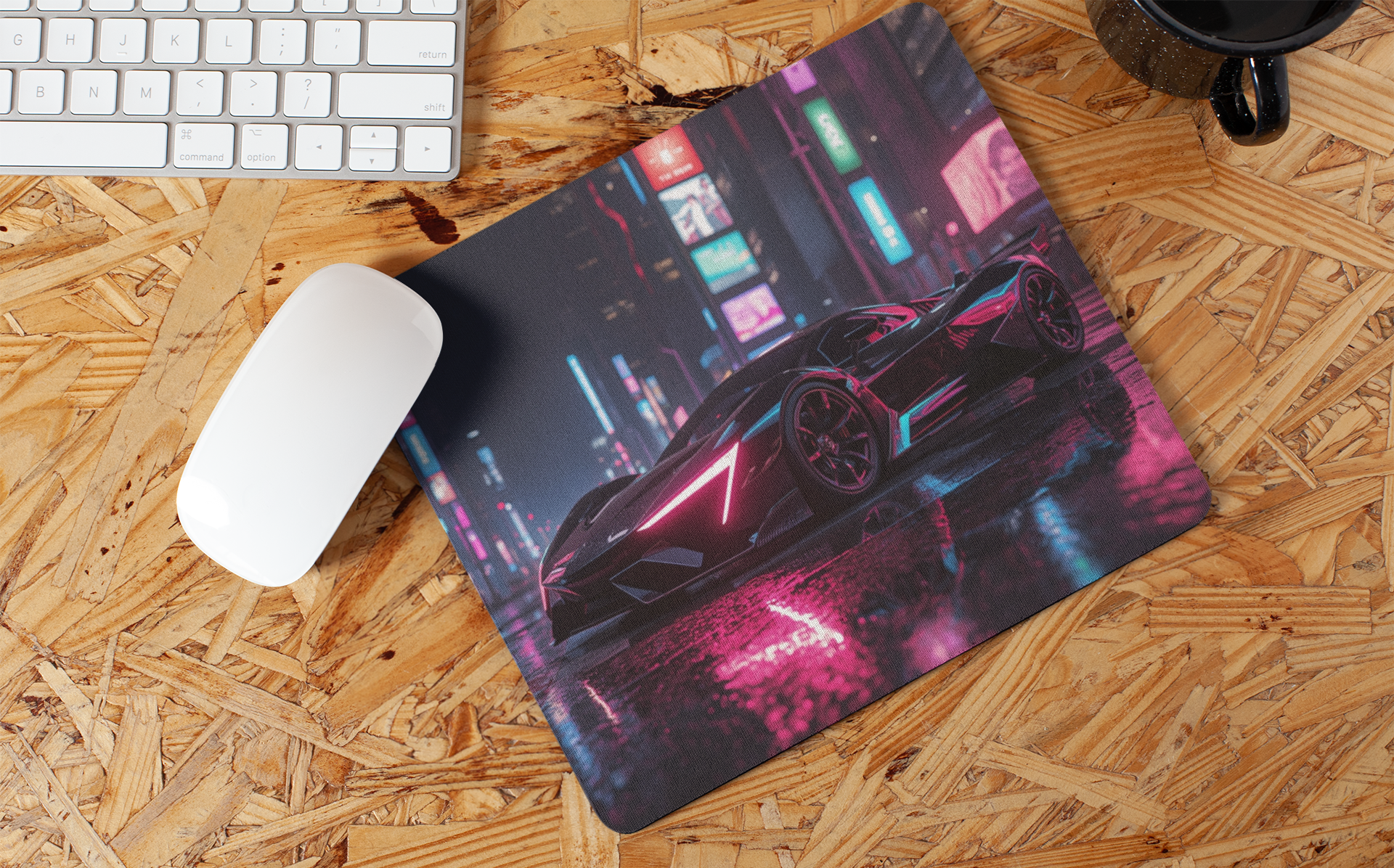 Futuristic black supercar | Mouse Pad