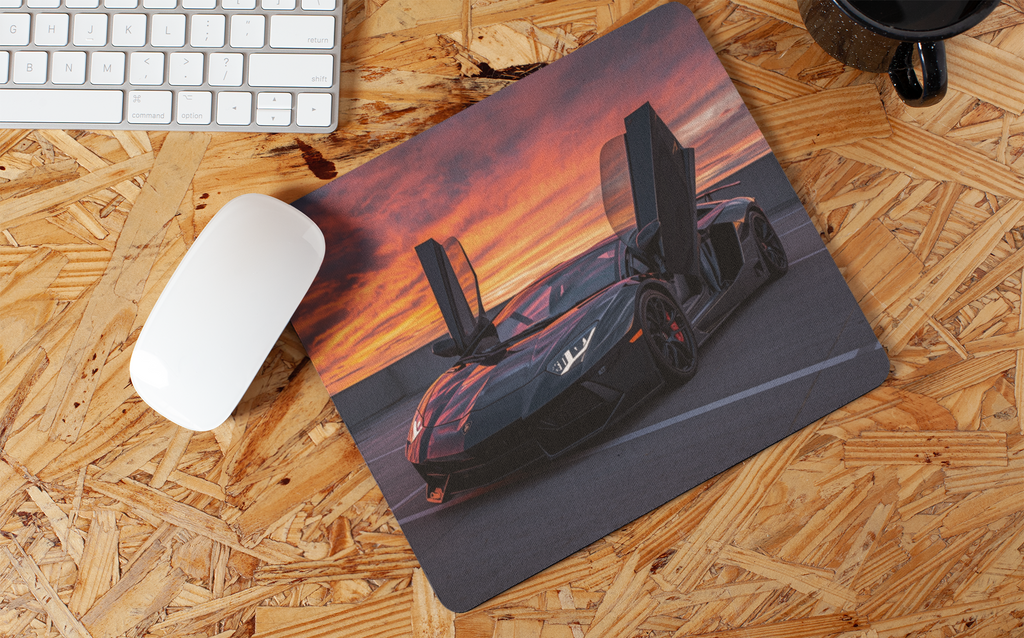 Sleek black Lamborghini Aventador | Mouse Pad